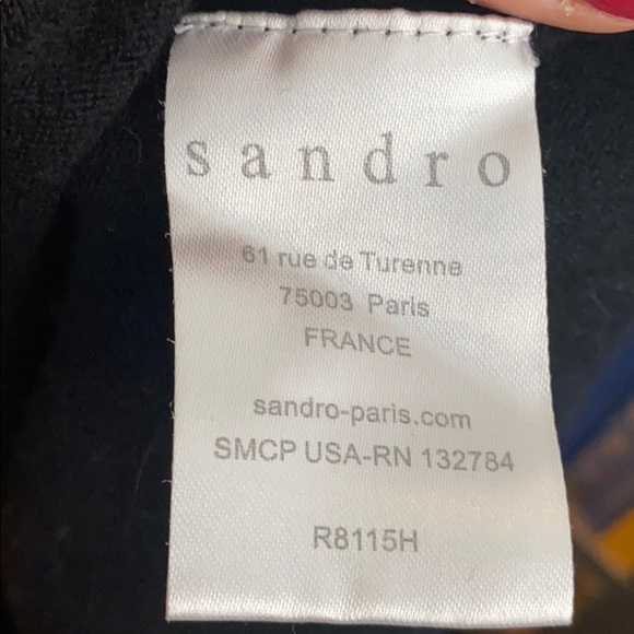 Sandro Wool sweater dress with silk sleeves - Picture 4 of 5